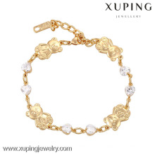 73922 Xuping Jewelry 18K chapado en oro Bear Charm Bracelet